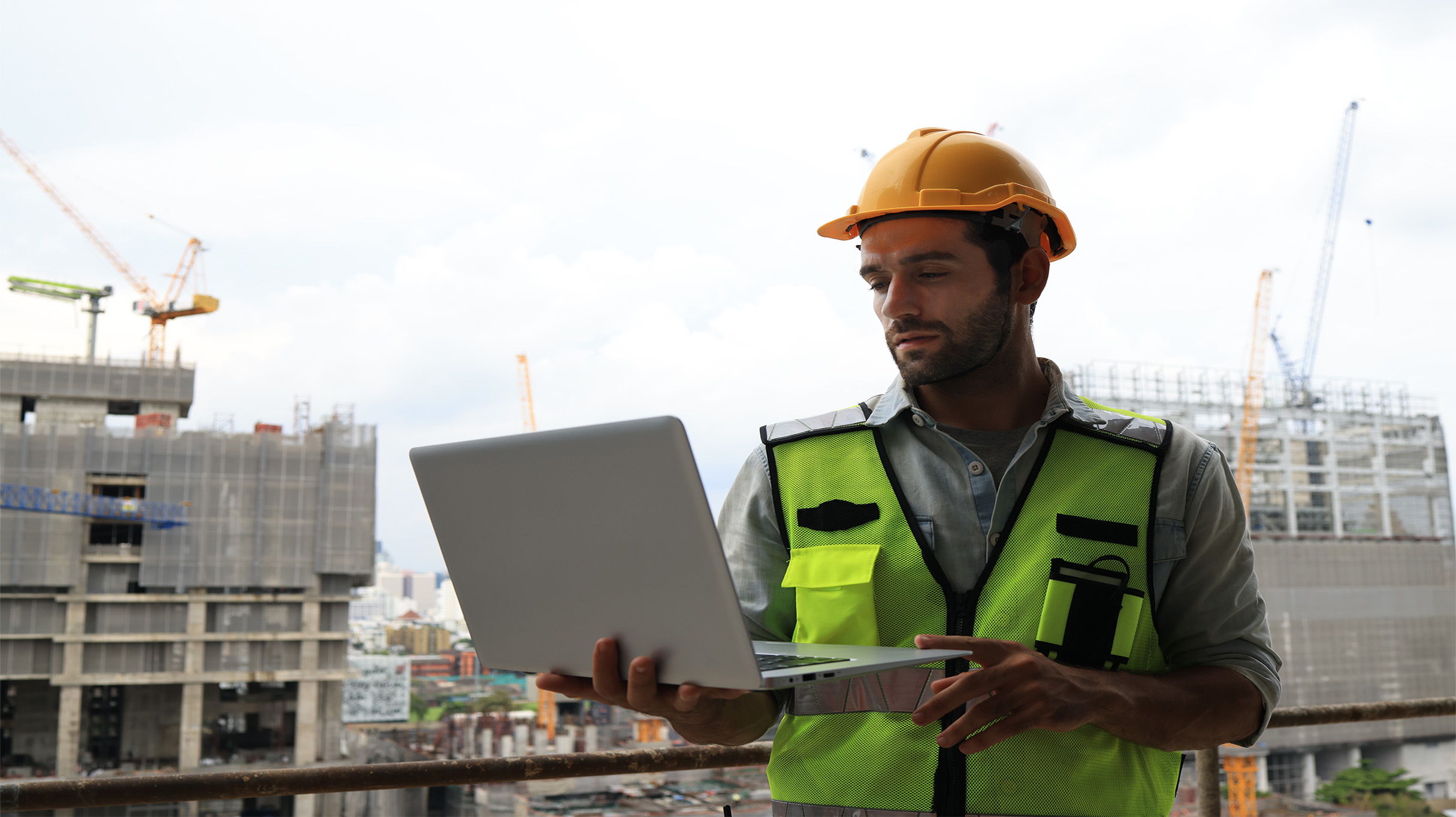 Projct engineer on construction site
