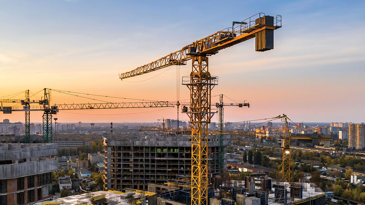 Large crane in the sky