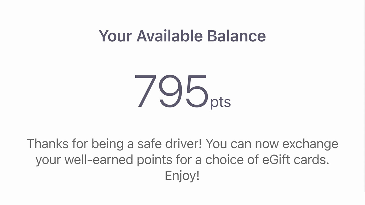 Aviva Journey App screen displaying a point balance of 795 